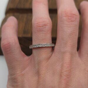 Size 8 925 Sterling Silver Cute Brilliant CZ Gems Ring